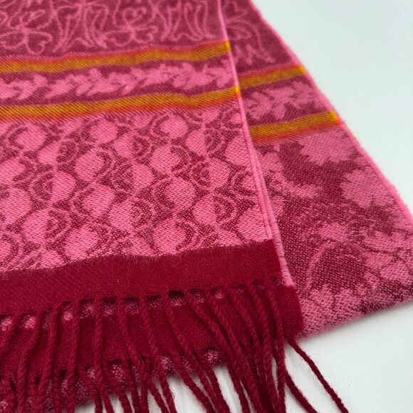 Kuna Baby Alpaca Scarf Fringe Pink soft warm patterned - Picture 3 of 7
